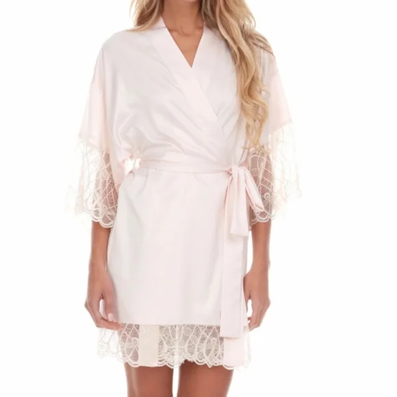 Flora Nikrooz• The Gabby wrap in pink and lace. Sz M - Picture 1 of 15